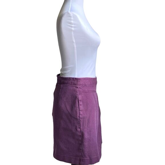 ANTHROPOLOGIE TABITHA Runny Yoke Pleated Asymmetrical Skirt Pockets SZ 4 Boho - Picture 3 of 8